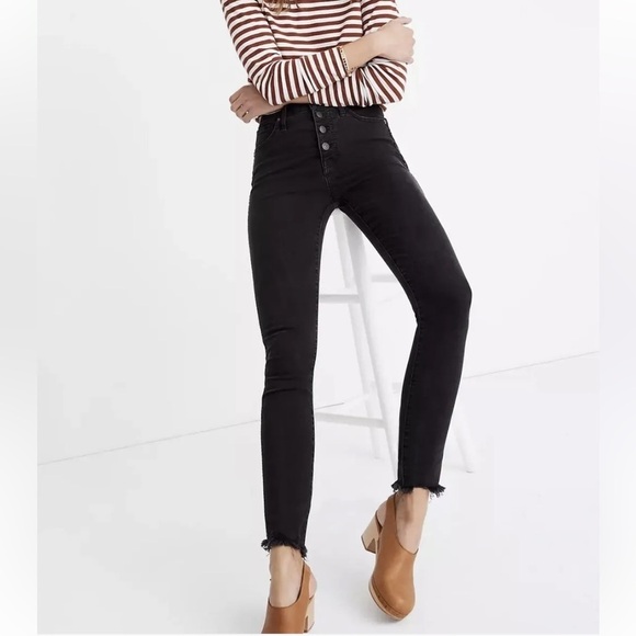 Madewell Denim - Madewell Black Button fly 10 High Rise Skinny